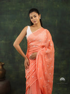 Mul Cotton Saree with Parijat Embroidery