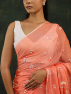 Mul Cotton Saree with Parijat Embroidery