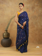 Khadi Saree With Parijat Embroidery