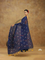 Khadi Saree With Parijat Embroidery