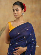 Khadi Saree With Parijat Embroidery