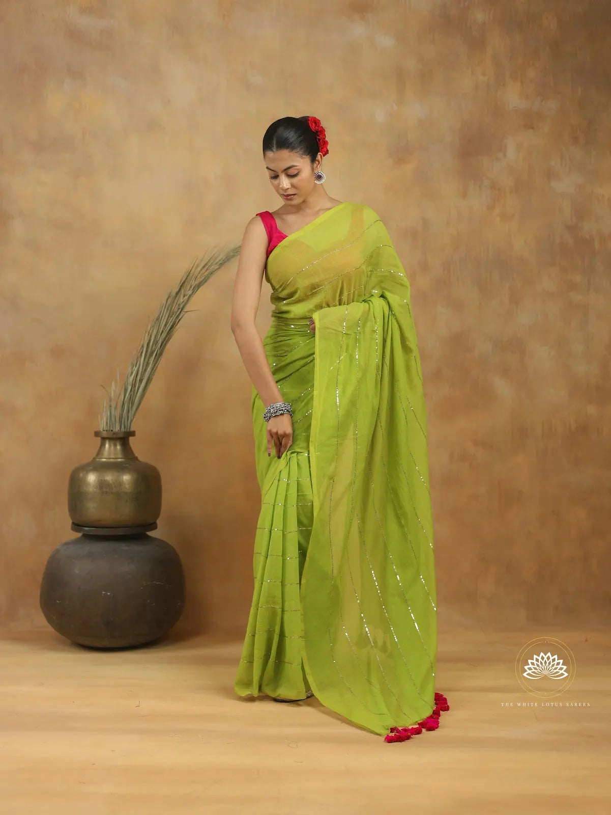 Mul Cotton With Sequence Embroidery